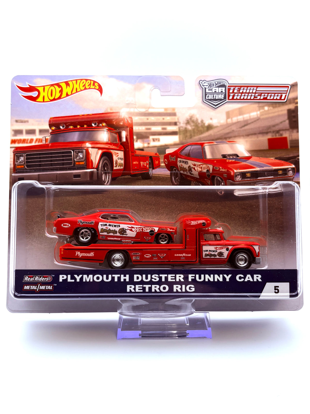 Hot Wheels Team Transport #5 - 1973 Plymouth Duster Funny Car inkl. Protector