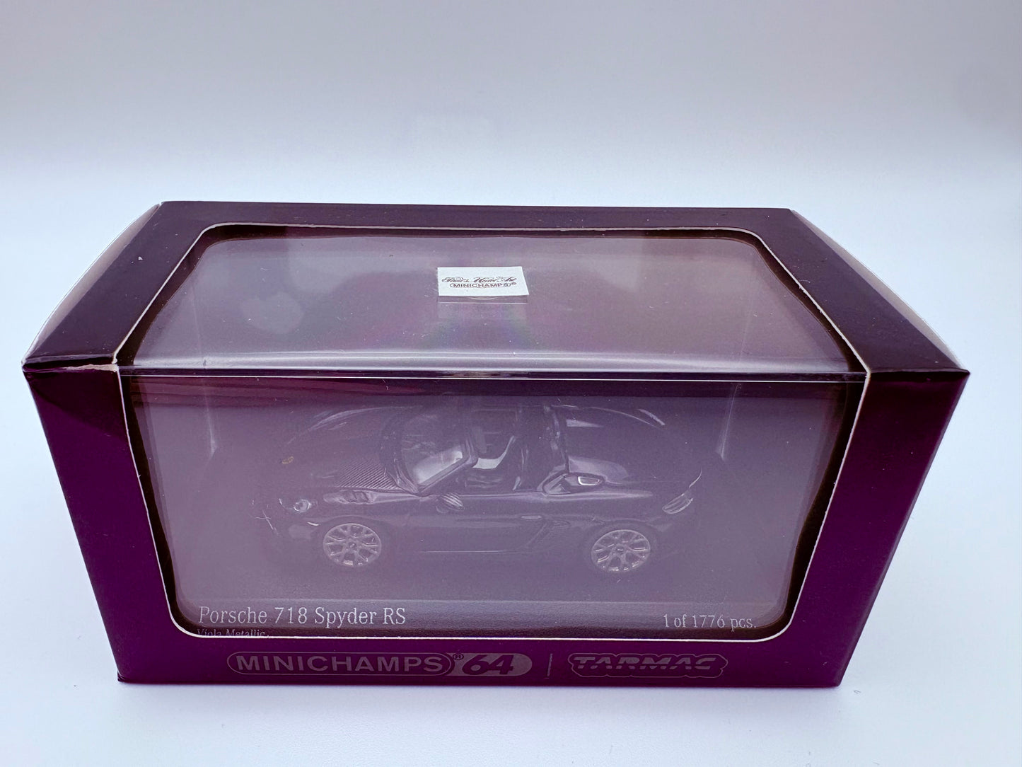 Tarmac Works x Minichamps Porsche 718 Spyder RS Violet