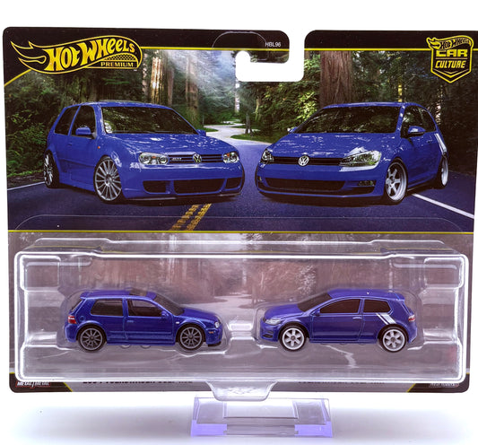 Hot Wheels Premium 2-Pack VOLKSWAGEN VW Golf R32 + Golf MK7