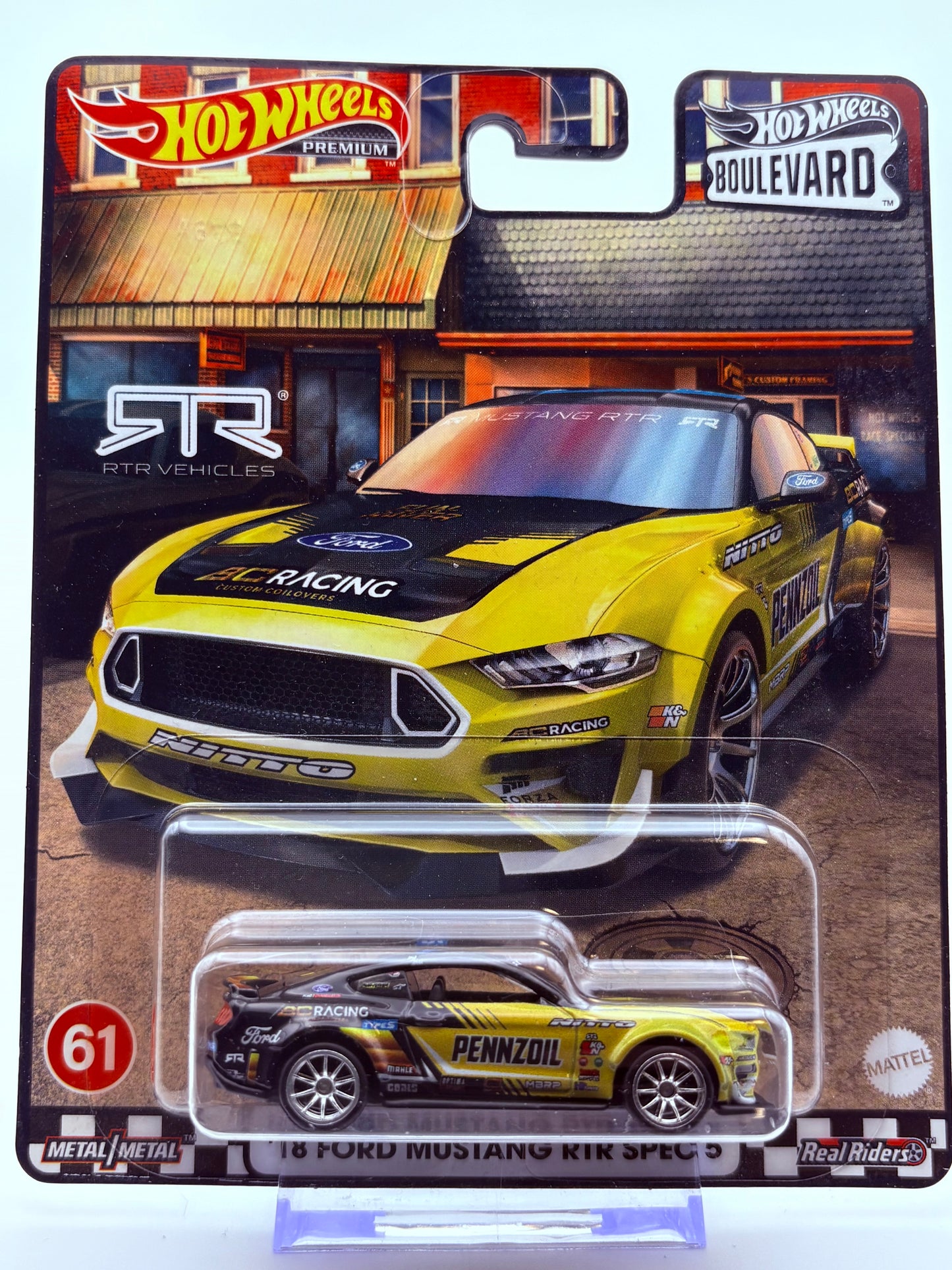 Hot Wheels ˋ18 Ford Mustang RTR Spec 5 Boulevard #61 inkl. Protector