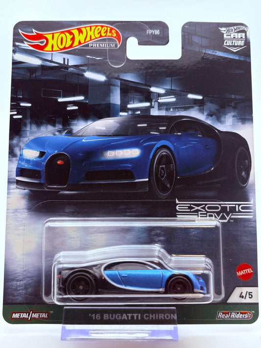 Hot Wheels 16ˋ Bugatti Chiron „Exotic Envy“ inkl. Protector