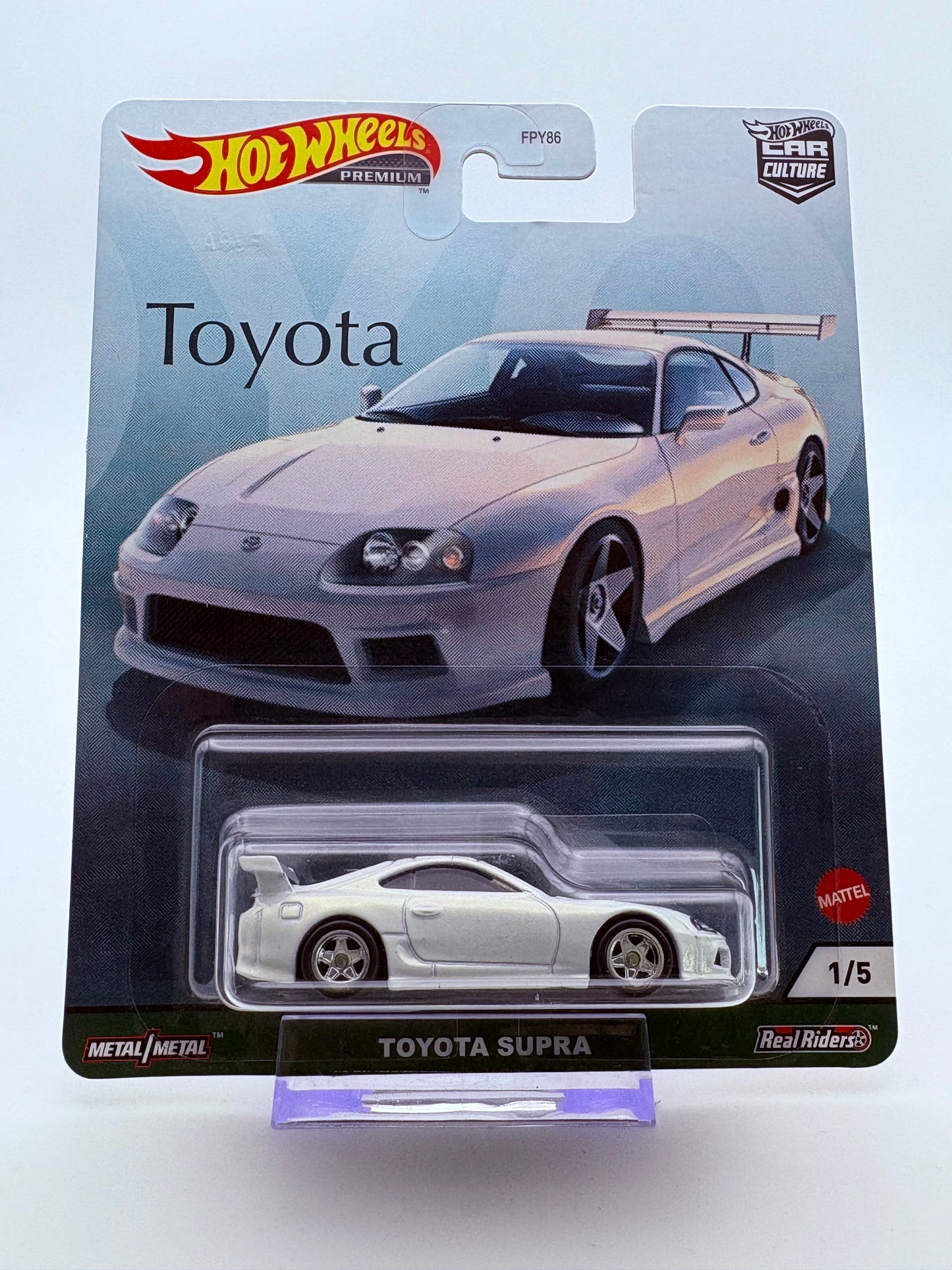 Hot Wheels Toyota Supra Premium Weiß inkl. Protector