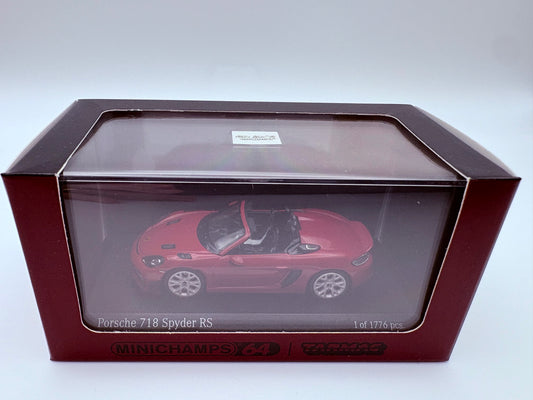 Tarmac Works x Minichamps Porsche 718 Spyder RS Sternrubin